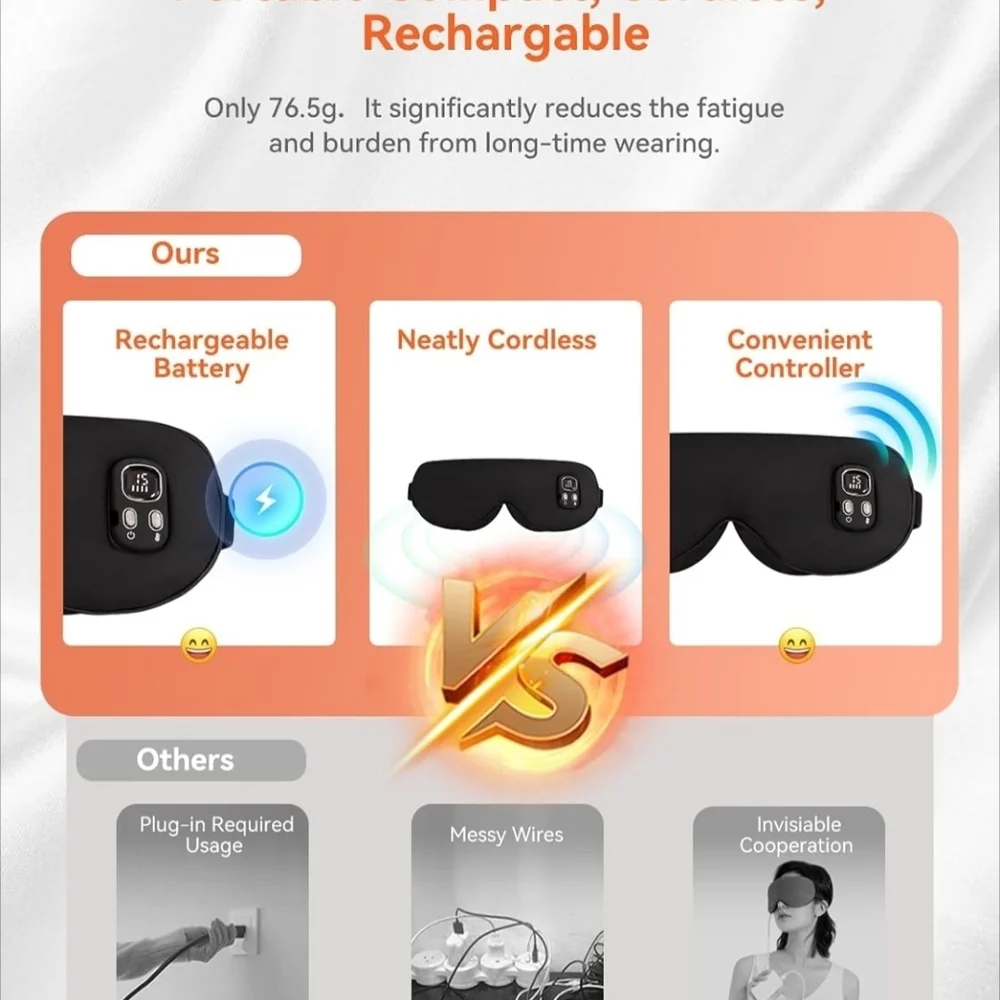 Wireless Black VR Eye Mask